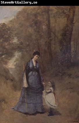 Jean Baptiste Camille  Corot Madame Stumpf et sa fille (mk11)